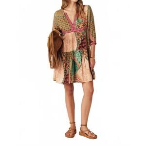 NEW BASH fingston boho dress in multicolor print